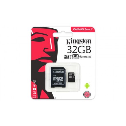 Карта памяті Kingston 32GB microSDHC C10 UHS-I R80MB/s + SD адаптер